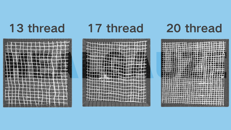 Comparison picture of 13th, 17th and 20th threads